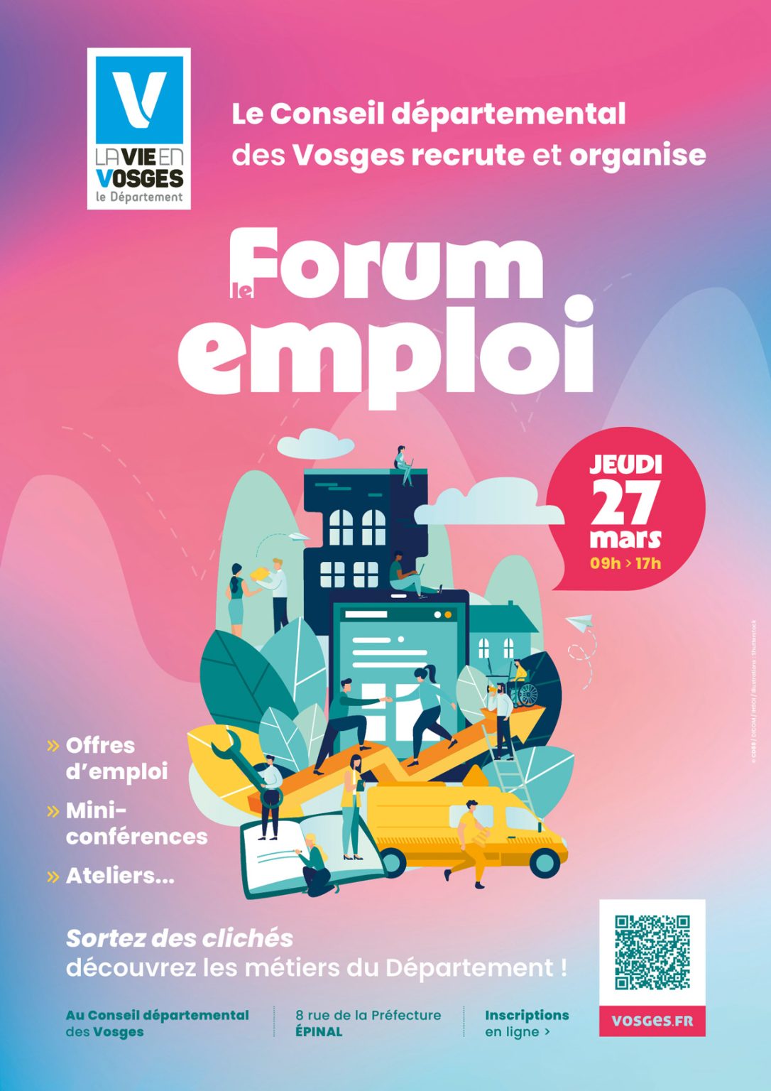 Affiche du Forum Emploi Vosges 2025